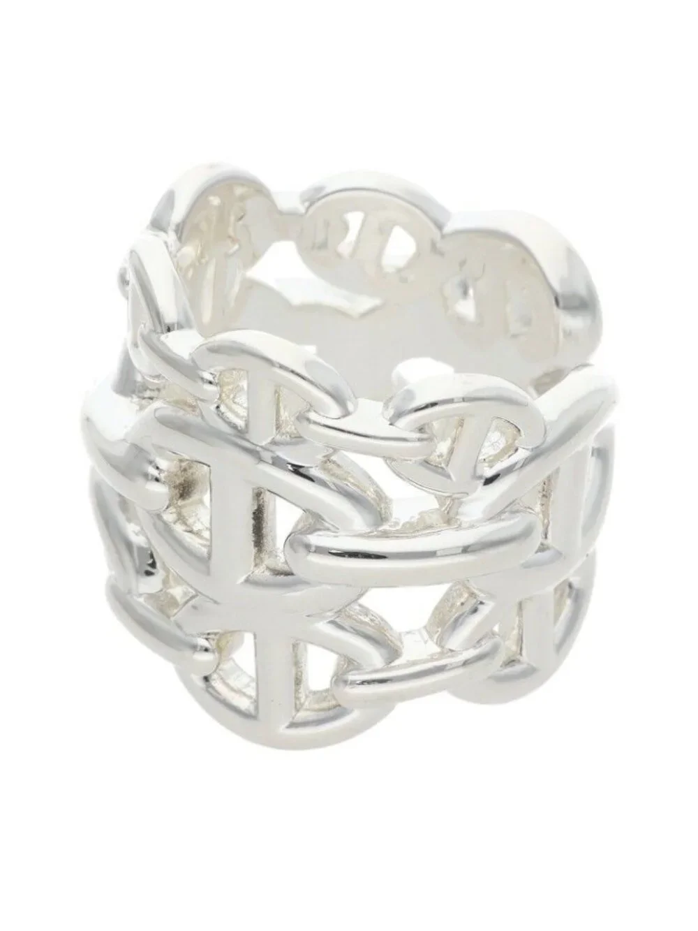 Hermes Chaine D'ancre Enchainee GM Silver Ring